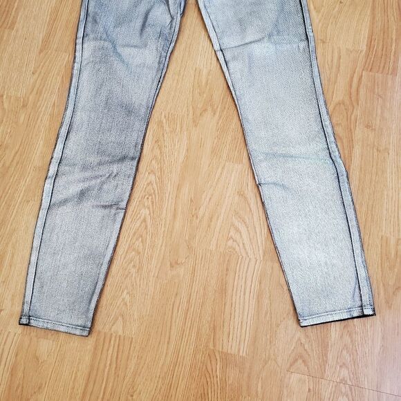 PAIGE Verdugo Ankle Silver Galaxy Metallic Jeans size 26 - Picture 6 of 16
